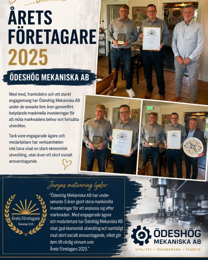 Affisch: Årets Företagare 2025, Ödeshög Mekaniska AB